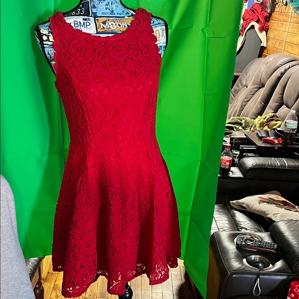 City Studio Scarlet Lace Mini Dress